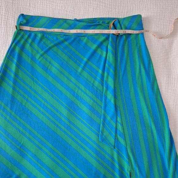 IMAN L striped skirt, belted assymetrical - Picture 11 of 13